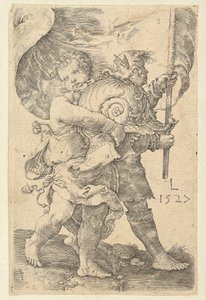 Zwei Jungen mit Helm und Standarte, 1527
