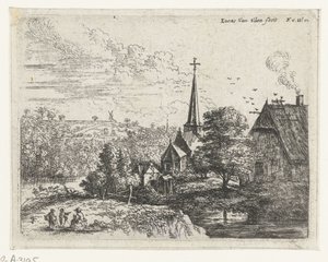 Dorf an einem Fluss von Lucas van Uden