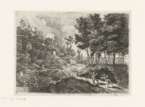 Landschaft mit zwei Putti