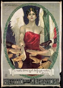 Italienisches Plakat für Kriegsanleihen im Ersten Weltkrieg