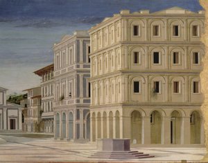 Ansicht einer idealen Stadt oder Die Stadt Gottes (Detail) von Luciano Laurana