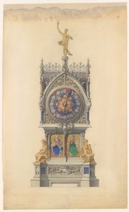 Entwurf für eine emaillierte Uhr von Lucien Falize