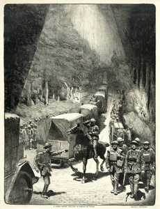 Ein Kreuzweg Beschuss von Munitionszügen