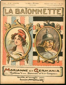 Titelblatt von „La Baionnette“, Satirisch in Farben von Lucien Metivet