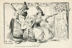 Illustration in Le Rire, 26/10/12 - Der Frieden von Ouchy - Balkans, Schweiz, Krieg 14-18, Vertrag von Lausanne (Gravur)
