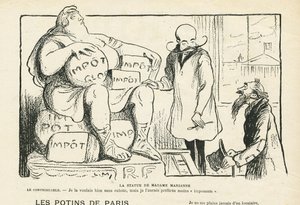 Illustration in Le Rire, 29/02/08 - Die Statue von Madame Marianne (Stich) von Lucien Metivet