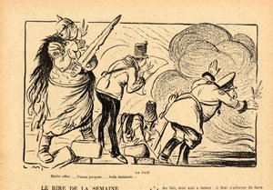 Le Rire rouge, Satirisch in Schwarz-Weiß von Lucien Metivet