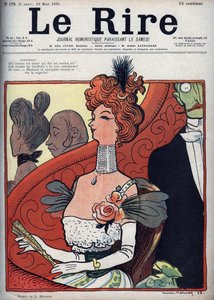 Frau im Theater - Le rire du 12 mars 1898 (Gravur) von Lucien Metivet