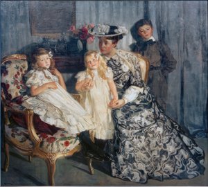 Madame Simon mit ihren Kindern