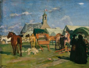 Poststation / Pardon de Notre-Dame de bon voyage (Pointe du Raz), ca. 1913 von Lucien Simon