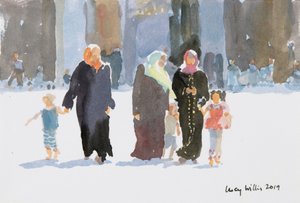 Besuch der Moschee, Damaskus, Syrien