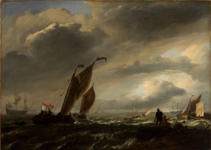 Leicht bewegte See mit Schiffen von Ludolf Backhuysen