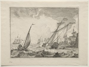 Schiffe in einem Sturm von Ludolf Backhuysen