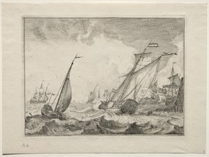Schiffe in einem Sturm, 1701 von Ludolf Backhuysen