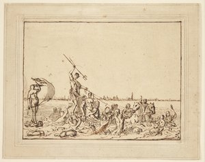 Allegorie auf Amsterdam als Hafenstadt von Ludolf Bakhuizen