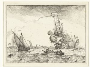 Ansicht des IJ mit Ruderboot
