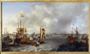 Der Hafen von Amsterdam, gesehen von der IJssel