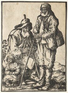 Zwei Bettler und ein aussätziges Kind