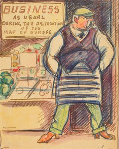 Geschäft wie gewohnt während der Änderungen der Europakarte, ca. 1915 von Ludovic Rodolphe Pissarro