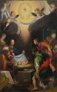 Die Anbetung der Hirten mit der heiligen Katharina von Alexandria