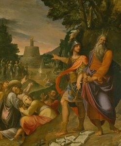 Moses zerbricht die Gesetzestafeln von Ludovico Carracci