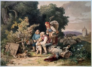 Die Familie des Hirten von Ludwig Adrian Richter