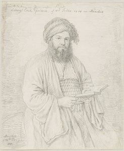 Der Karmeliterpater Wolfgang Bock in orientalischem Kostüm von Ludwig Emil Grimm