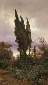 Garten vor dem königlichen Schloss auf Korfu von Ludwig Hans Fischer