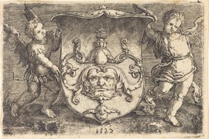 Schild mit Mascaron