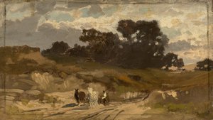 Landschaft mit Fuhrwerk