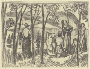 Kniende Frauen und Obstpflückerin von Ludwig von Hofmann