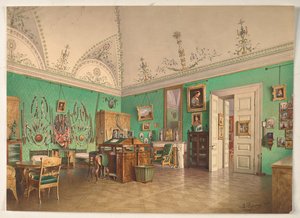 Innenraum des Arbeitszimmers des Großherzogs Michail Nikolajewitsch in Sankt Petersburg von Luigi Premazzi