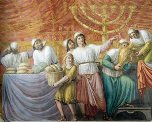 Vorbereitung des jüdischen Festes, Fresko von Luigi Ademollo (1764-1849), Palazzo Pitti, Florenz, Toskana, Italien von Luigi Ademollo