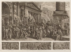 Die Asche von Trajan in einem Triumphzug getragen