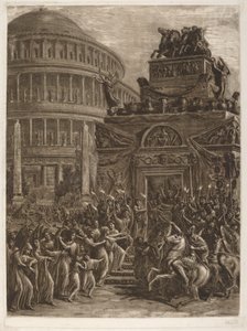 Der Leichnam von Hadrian liegt neben seinem Mausoleum aufgebahrt, spätes 18. - frühes 19. Jahrhundert