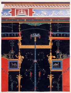 Wanddekorationen aus dem Haus des Aulus Vettius, Pompeji, ca. 36-39 n. Chr. von Luigi Bazzani