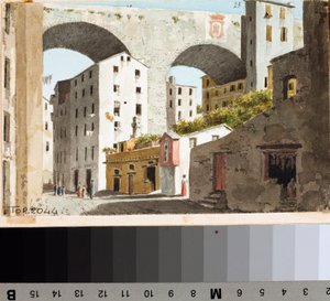 Ansicht der Brücke Carignano in Genua