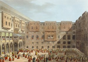 Mamelukenübung vor dem Palast von Mourad Bey in Kairo