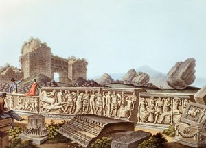 Die Ruinen von Ephesus in der Türkei, Illustration von Luigi Mayer von Luigi Mayer