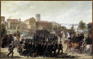 Die Eroberung der Stadt Peschiera del Garda durch die Piemontesen, 30. Mai 1848 von Luigi Morgari