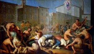 Die Pest von 1630, Fresko von Luigi Vacca von Luigi Vacca
