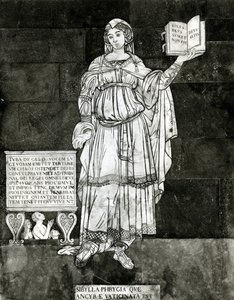 Pflasterdetail, das die phrygische Sibylle darstellt von Luigi di Rugieri