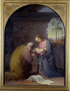 Anbetung Jesu (Jesus und Maria beten Jesus an) von Luisa Mussini Piaggio