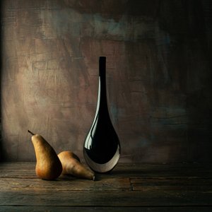 Stimmungsvolles Stillleben mit Birnen