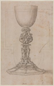 Entwurf für einen Kelch recto, Mitte 1500er Jahre von Luzio Romano