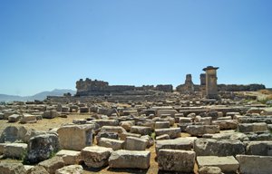 Blick auf die Ausgrabungen vom Agora, Xanthos, Türkei