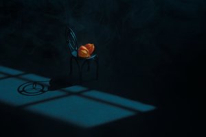 Orange Hülsen Stillleben