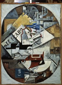 Stillleben (Le Figaro) von Lyubov Sergeevna Popova