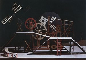 Bühnenbild für das Theaterstück Der prächtige Hahnrei von F. Crommelynck