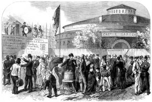 Anwerbung irischer und deutscher Einwanderer auf der Battery, New York, USA, 1864 von M. Jackson